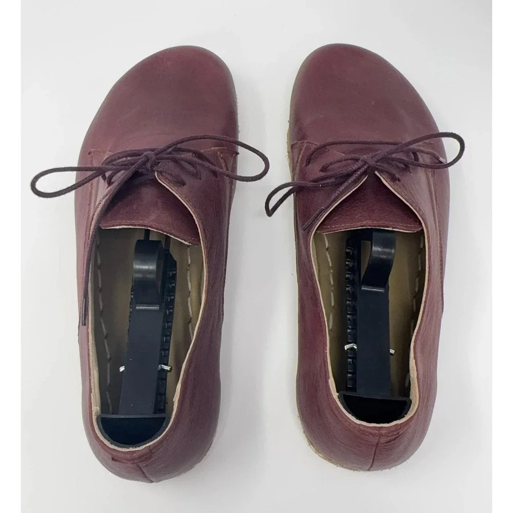 NEW Atlantis Handmade Turkish Shoes Oxford Barefoot Red Women's 8.5 Zero‎ Drop